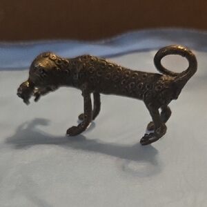 Bronze African Benin Leopards Figurine  Vintage